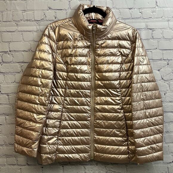kate spade Jackets & Blazers - Kate Spade Rose Gold Puffer Coat Down Filled Packable Hood Women's Large